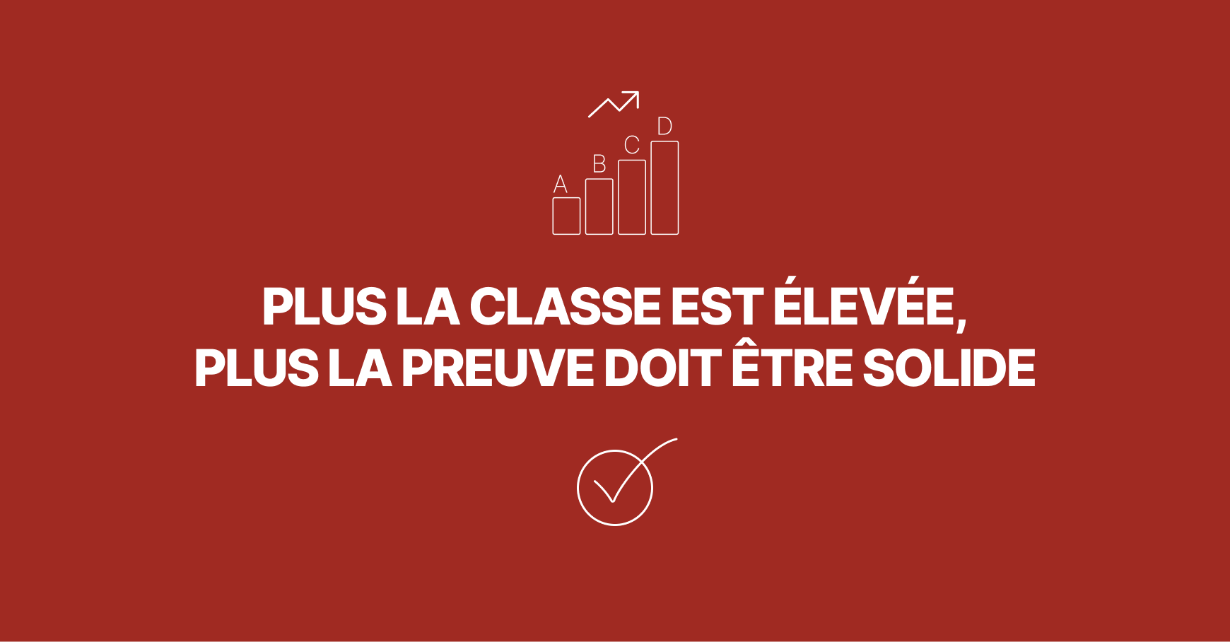 Plus la classe est élevée, plus la preuve doit être solide